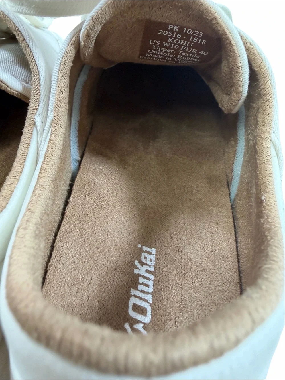 Olukai Kohu Canvas Sneakers in Off-White Color Women’s Size 10
